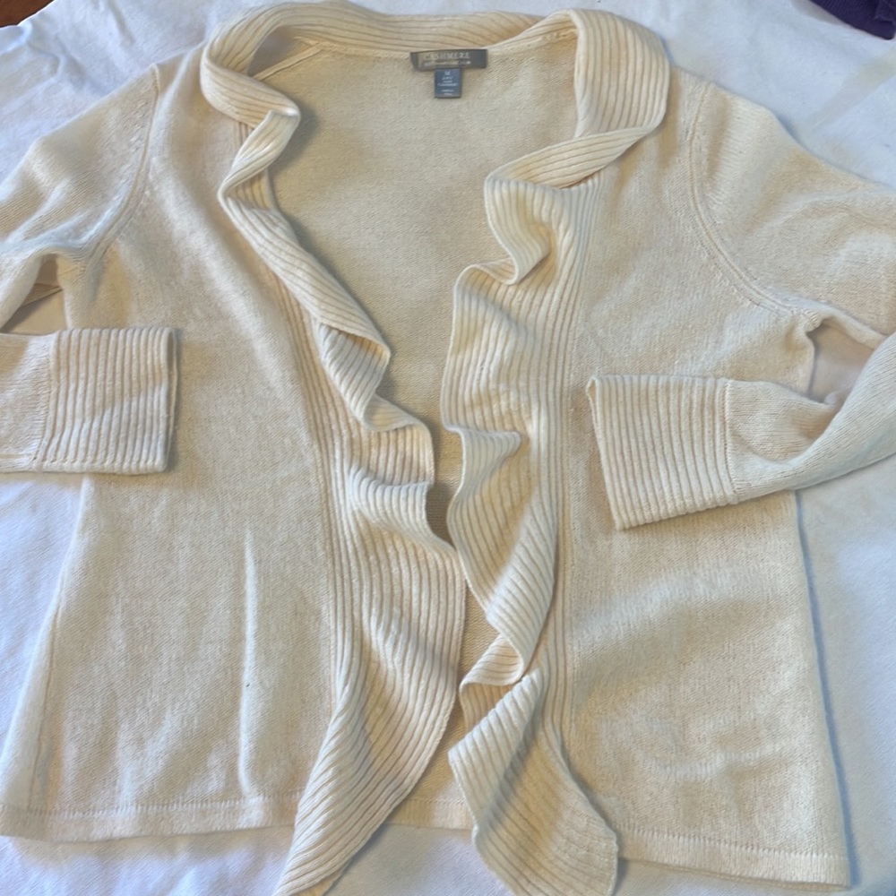 Charter Club Cashmere Ruffle Cardigan - Picture 9 of 11